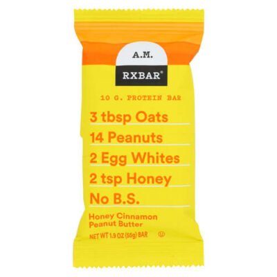 Rxbar A.M. Protein Bars, Honey Cinnamon Peanut Butter 1.9 Oz