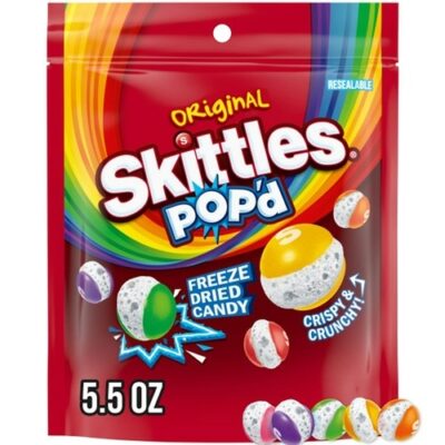 Skittles Candy, Freeze Dried, Pop’d, Original – 5.5 Ounce
