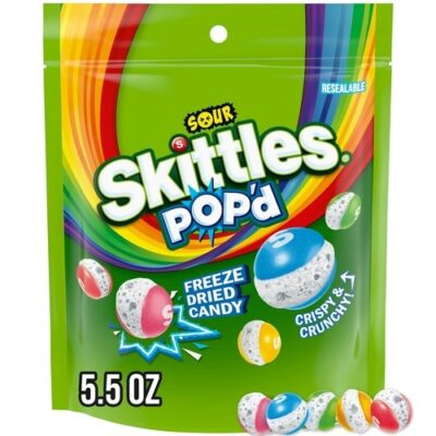 Skittles POP’d Sour Freeze Dried Candy Bag – 5.5 Oz