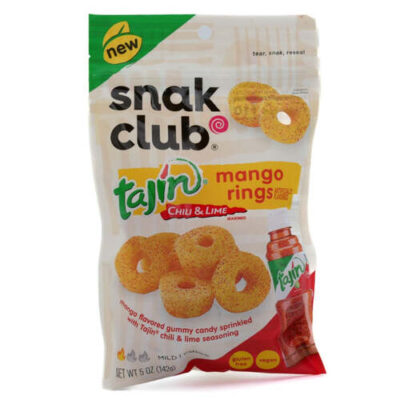 Snak Club Tajin Mango Rings Gummi Candy 5 Ounce Bagged Treats