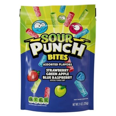 Sour Punch Bites ~ Assorted Flavors ~ Chewy Candies Candy 9oz Bag