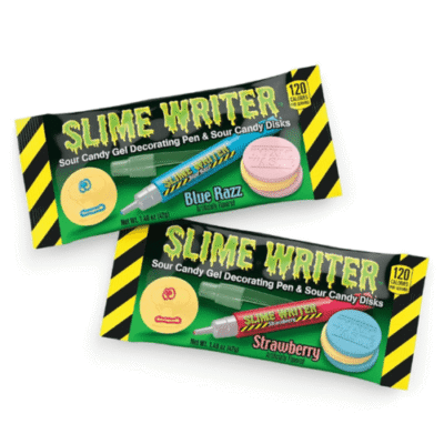 Toxic Waste Slime Writer Gel Decorating Pen & Sour Candy Disks Assorted 12×1.48oz