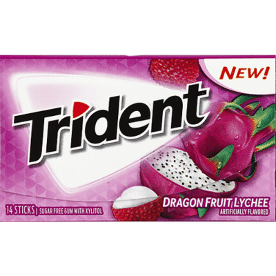 Trident Gum, Sugar Free, Dragon Fruit Lychee