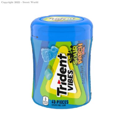 Trident Vibes Sour Patch Kids Blue Raspberry Sugar Free Gum