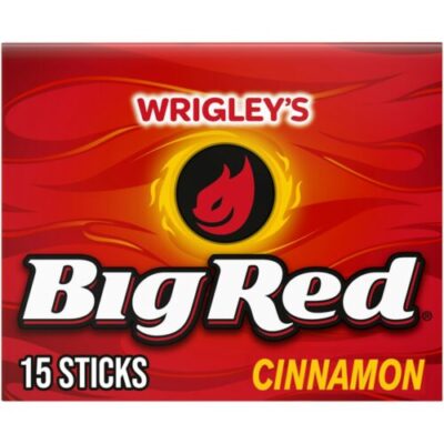 Big Red WRIGLEY’S Cinnamon Chewing Gum, Single Pack, 15 Stick