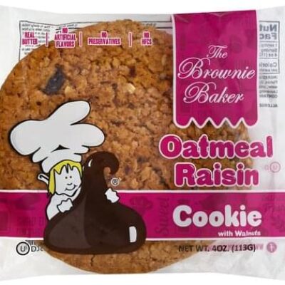 Brownie Baker Cookie, Oatmeal Raisin, With Walnuts
