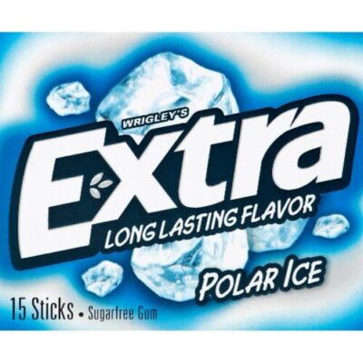 Extra Gum Polar Ice Sugar Free Chewing Gum, Single Pack – 15 Sticks