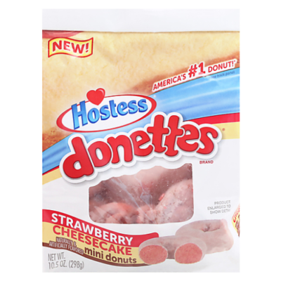 Hostess Donettes Mini Strawberry Cheesecake Donuts 10.5 Oz
