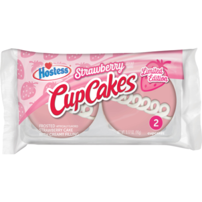 Hostess Limited Edition Strawberry Flavored CupCakes Single Serve, 2 Count, 3.17 Oz