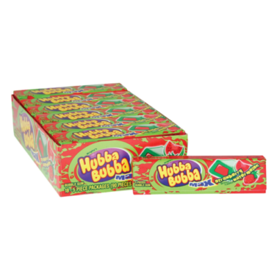 Hubba Bubba Max Strawberry Watermelon Bubble Gum, 5 Piece Pack