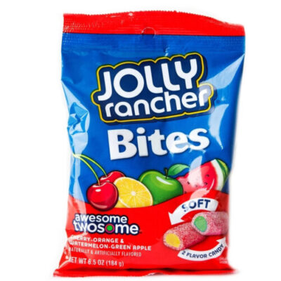 Jolly Rancher Bites Awesome Twosome Cherry-Orange & Watermelon-Green Apple Chews 6.5 Oz. Bag