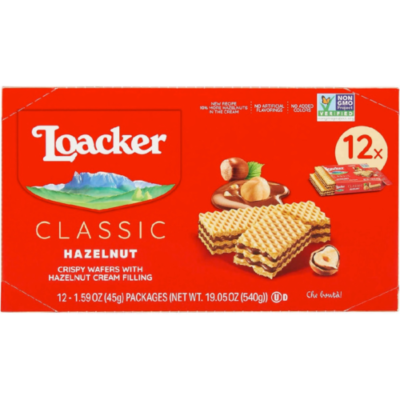 Loacker Classic Hazelnut Crispy Wafer 1.59 Oz