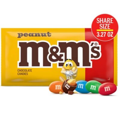 M&M’s Share Size Peanut Chocolate Candies, 3.27 Ounce