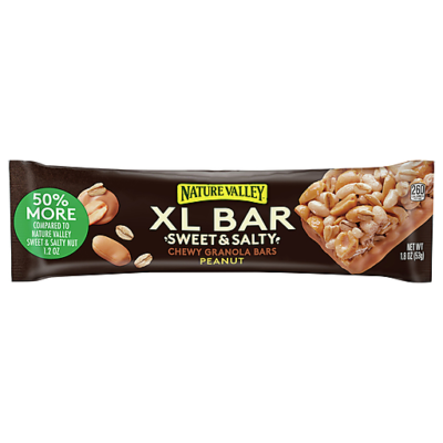 Nature Valley Granola Bars, Peanut, Xl Bar, Sweet & Salty, Chewy 1.8 Oz