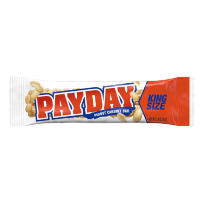 PayDay Peanut And Caramel King Size Candy, Gluten Free, 3.4 Oz, Bar